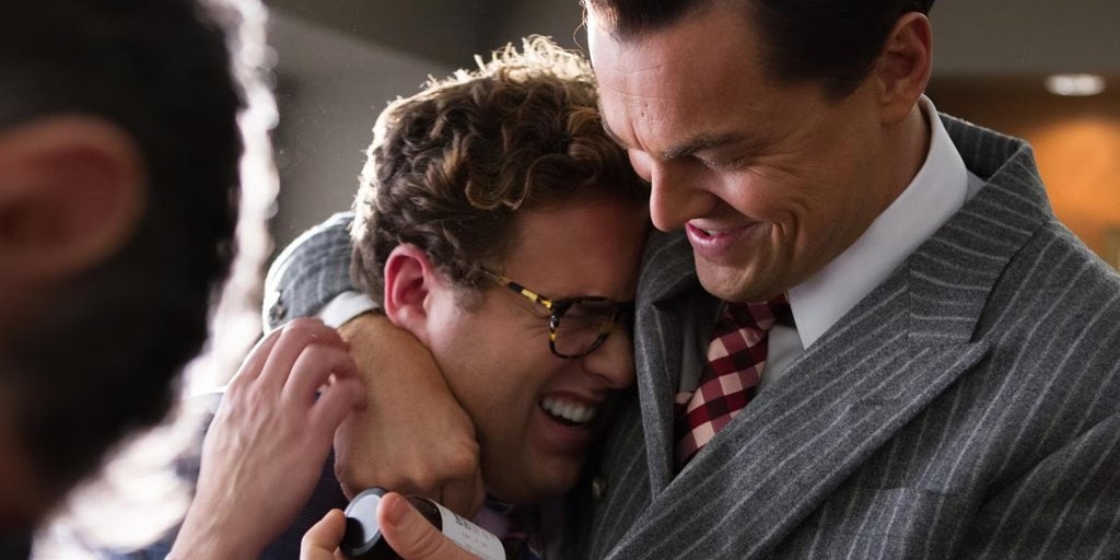 Jonah Hill and Leonardo DiCaprio in The Wolf of Wall Street